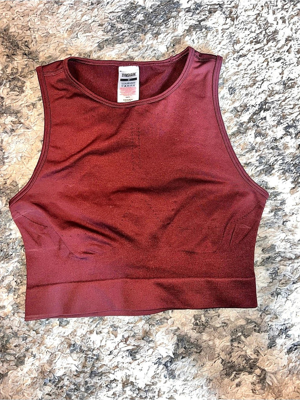 Gymshark Sweat Seamless Midi Tank Burgundy Medium